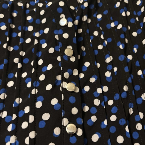 Ava And Grace Women's 2X Top Black With Blue And White Polka Dots. 3/4 Sleeve - Picture 3 of 7